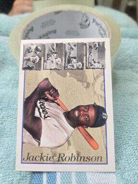 Topps Jackie Robinson Baseball Card — Blue, White, Black, Orange